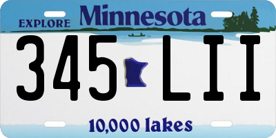 MN license plate 345LII