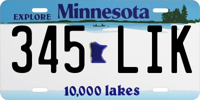 MN license plate 345LIK