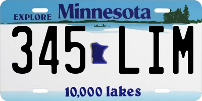 MN license plate 345LIM