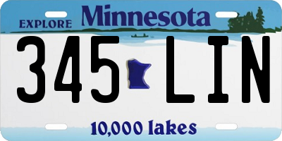MN license plate 345LIN
