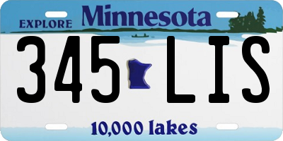 MN license plate 345LIS