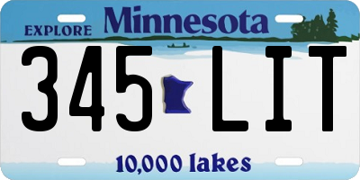 MN license plate 345LIT
