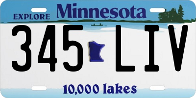 MN license plate 345LIV