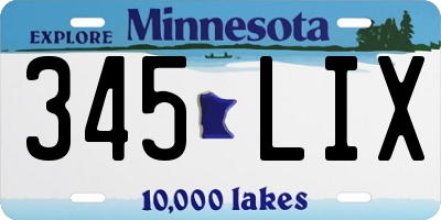 MN license plate 345LIX