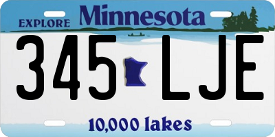 MN license plate 345LJE