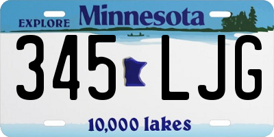 MN license plate 345LJG
