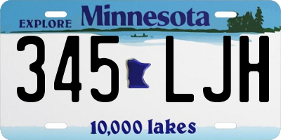 MN license plate 345LJH