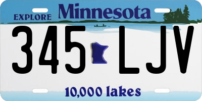 MN license plate 345LJV