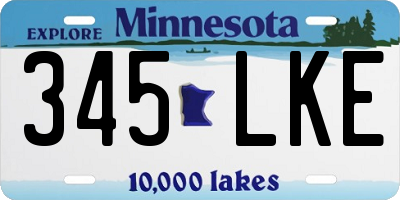 MN license plate 345LKE