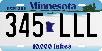 MN license plate 345LLL