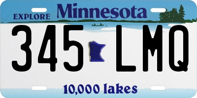 MN license plate 345LMQ
