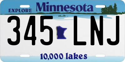 MN license plate 345LNJ