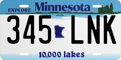 MN license plate 345LNK