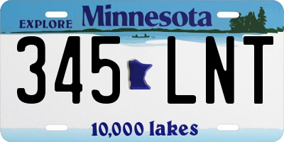 MN license plate 345LNT