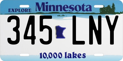 MN license plate 345LNY