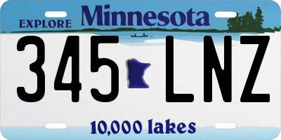 MN license plate 345LNZ