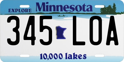 MN license plate 345LOA