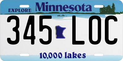 MN license plate 345LOC