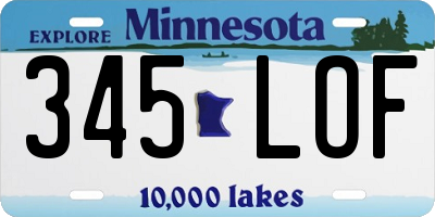 MN license plate 345LOF