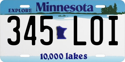 MN license plate 345LOI