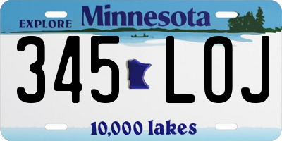 MN license plate 345LOJ