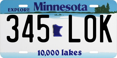 MN license plate 345LOK