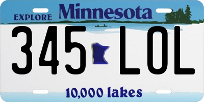 MN license plate 345LOL