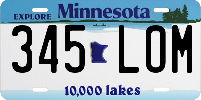 MN license plate 345LOM