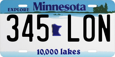 MN license plate 345LON