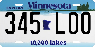MN license plate 345LOO