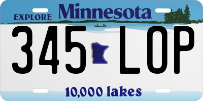 MN license plate 345LOP