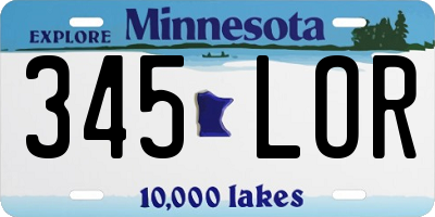 MN license plate 345LOR