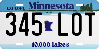 MN license plate 345LOT