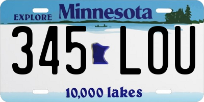 MN license plate 345LOU
