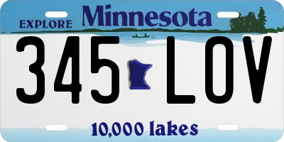 MN license plate 345LOV