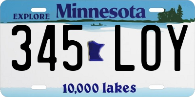 MN license plate 345LOY