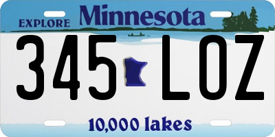 MN license plate 345LOZ