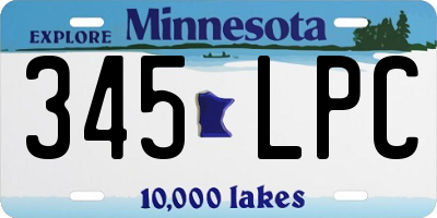 MN license plate 345LPC
