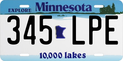MN license plate 345LPE