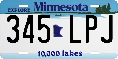 MN license plate 345LPJ