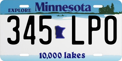 MN license plate 345LPO