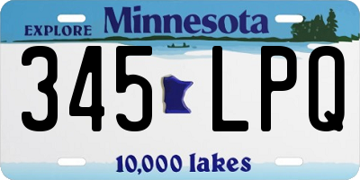 MN license plate 345LPQ