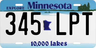 MN license plate 345LPT