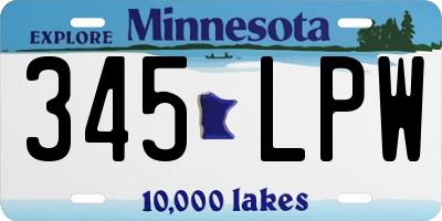 MN license plate 345LPW