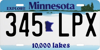 MN license plate 345LPX