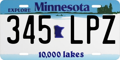 MN license plate 345LPZ