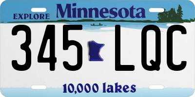 MN license plate 345LQC