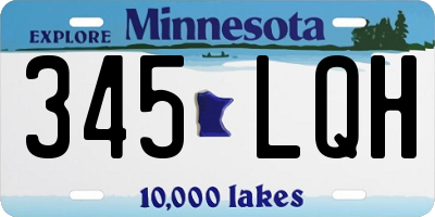 MN license plate 345LQH