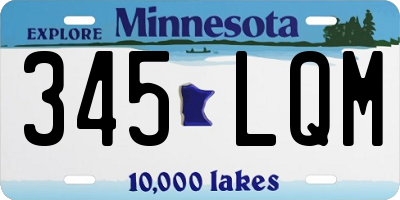 MN license plate 345LQM