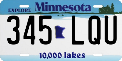 MN license plate 345LQU